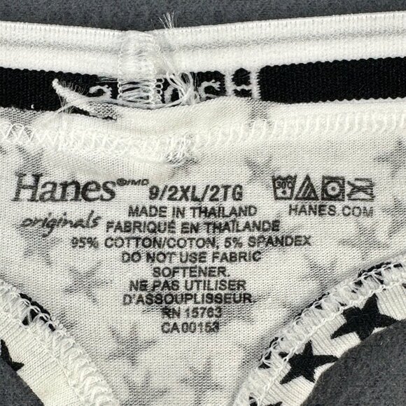 Hanes Originals Womens Size XXL Panty Thong Star Print Black White New With Tags - Picture 5 of 8